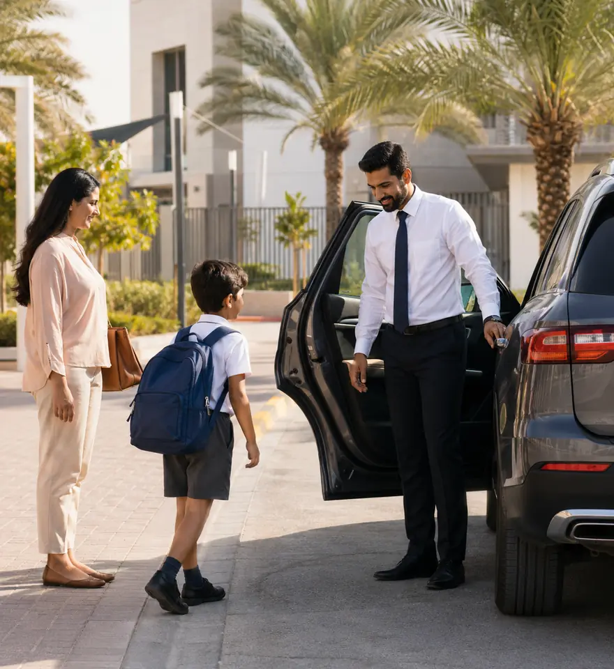 School Pickup and Drop Driver in Dubai service by FWF Safe Driver